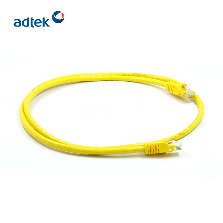 0.3m CAT6A非屏蔽（UTP）网络跳线 24AWG 黄色PVC/LSZH